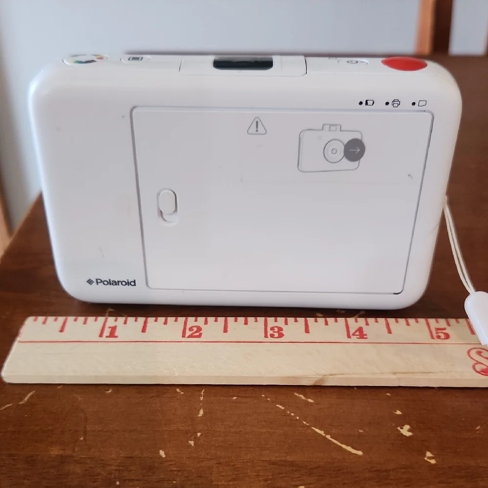 Polaroid White Snap Instant Camera with Rainbow Stripe